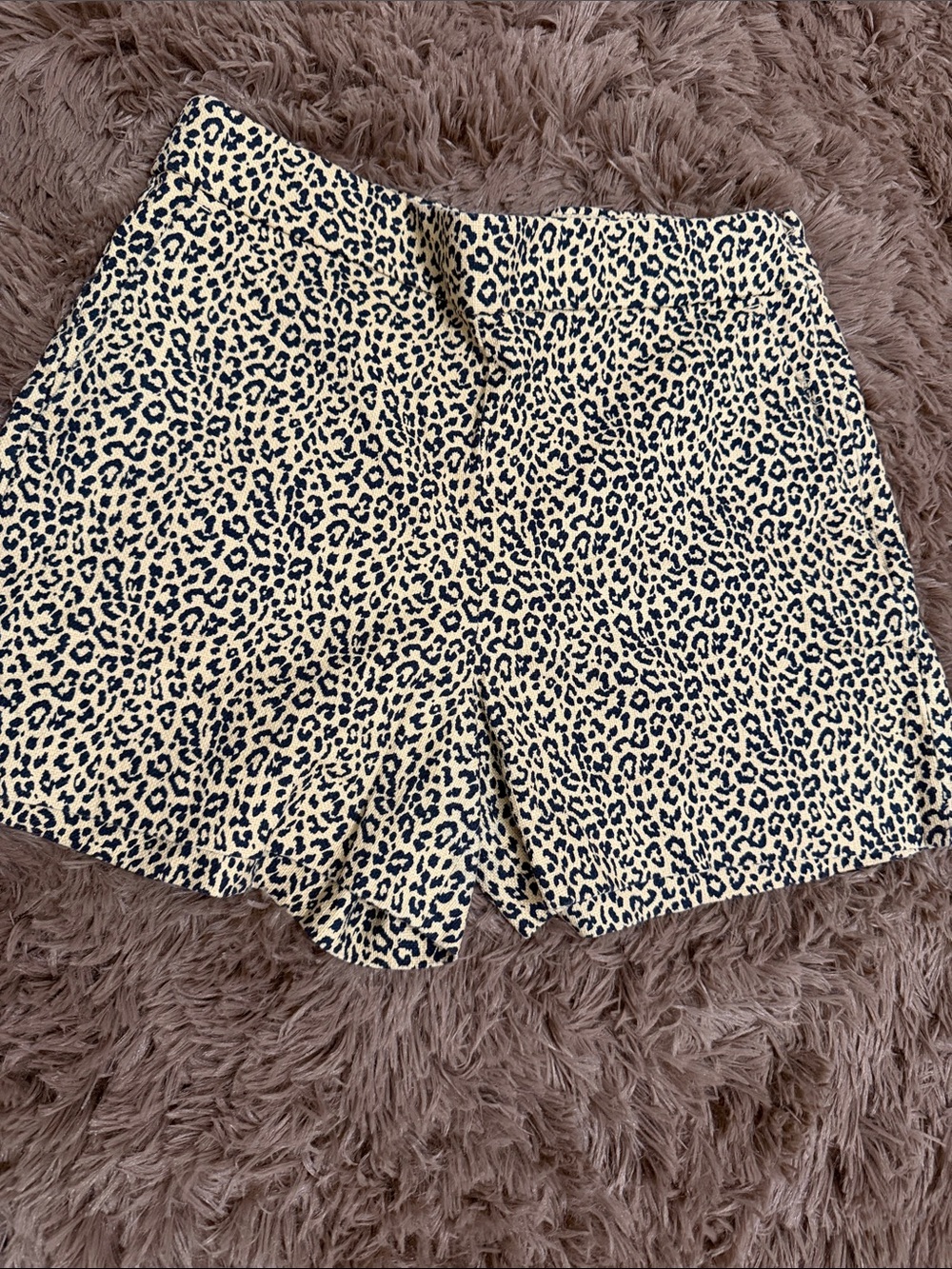 J. Crew Leopard-Print High Waist Shorts - Beige & Black